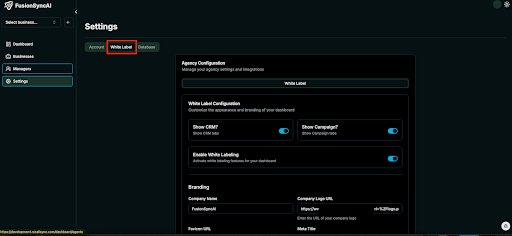 WhiteLabel Dashboard